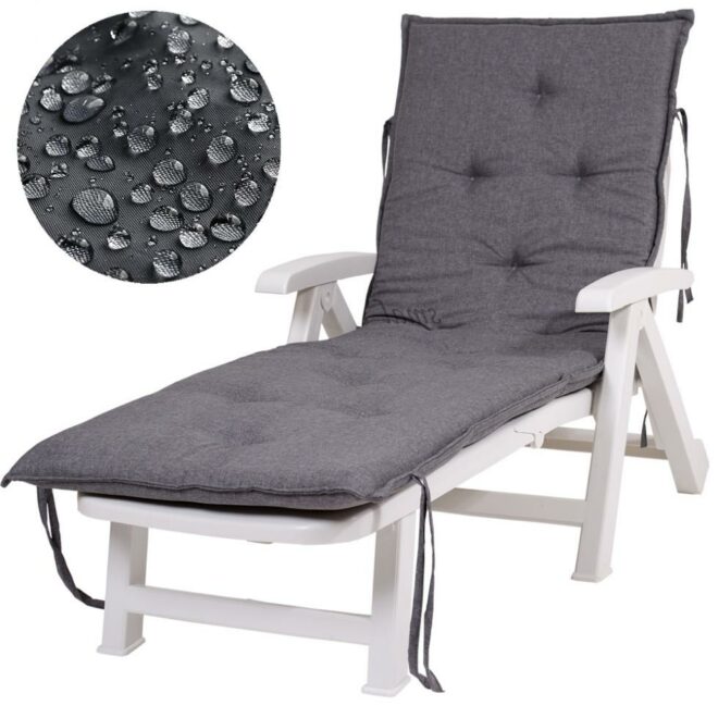 Leżak Basenowy Relaksacyjno - Wypoczynkowy Fiorello Biały z poduszką CIEMNO SZARĄ - Leżak Basenowy Relaksacyjno - Wypoczynkowy Fiorello Biały z poduszką CIEMNO SZARĄ