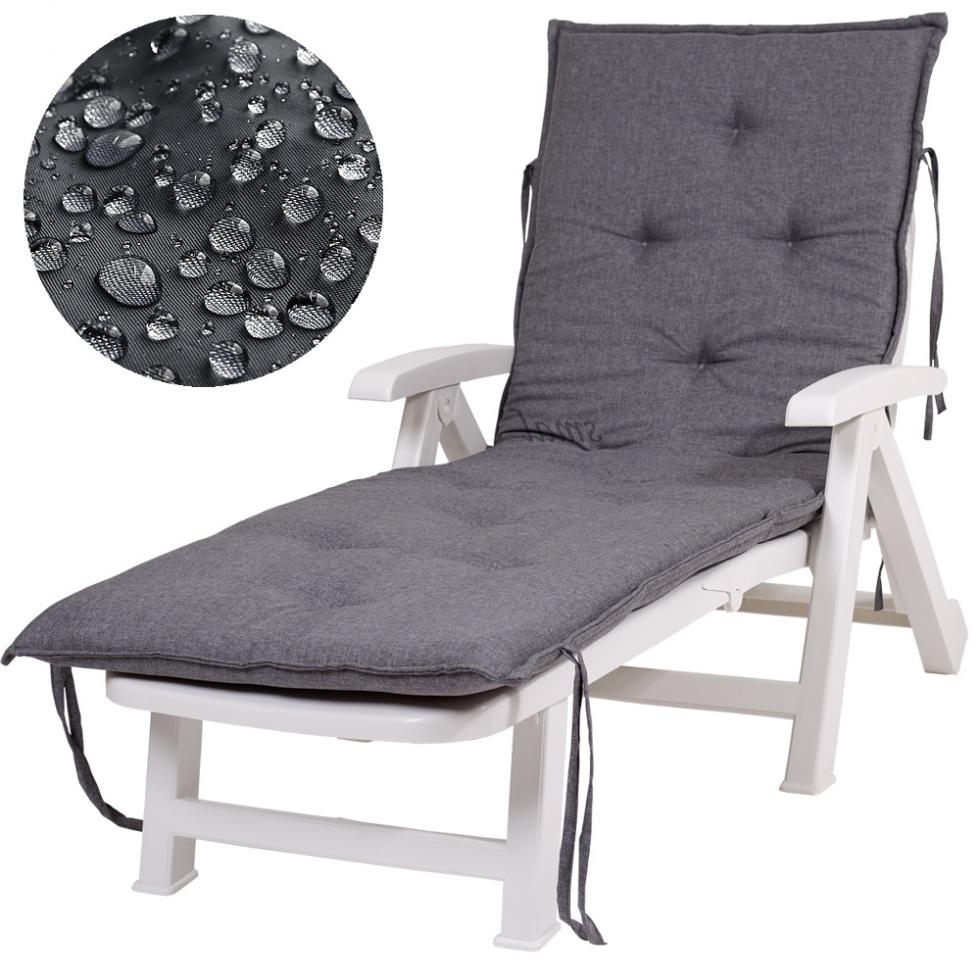 Leżak Basenowy Relaksacyjno - Wypoczynkowy Fiorello Biały z poduszką CIEMNO SZARĄ - Leżak Basenowy Relaksacyjno - Wypoczynkowy Fiorello Biały z poduszką CIEMNO SZARĄ