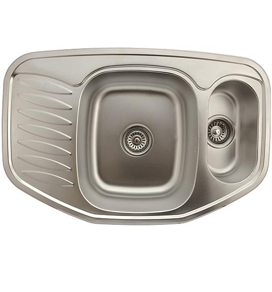 Zlewozmywak metalowy NOVA wpuszczany w blat struktura len - Zlew NOVA