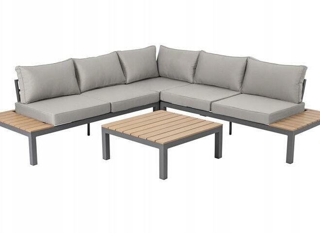 Alternative view of Narożnik ogrodowy BALI ze stolikiem - szary - Narożnik ogrodowy BALI ze stolikiem – szary