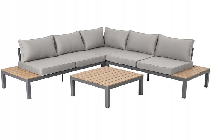 Narożnik ogrodowy BALI ze stolikiem - szary - Narożnik ogrodowy BALI ze stolikiem – szary - obrazek 2