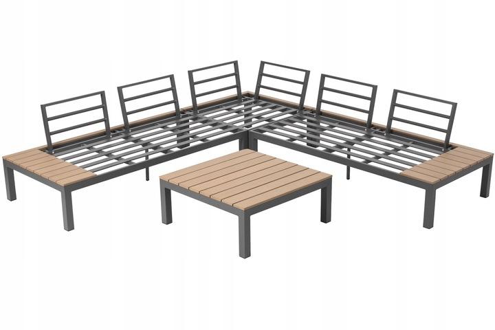 Narożnik ogrodowy BALI ze stolikiem - szary - Narożnik ogrodowy BALI ze stolikiem – szary - obrazek 7