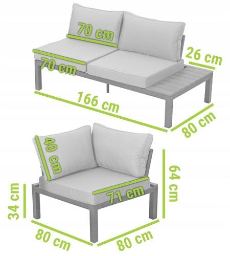 Narożnik ogrodowy BALI ze stolikiem - szary - Narożnik ogrodowy BALI ze stolikiem – szary - obrazek 8