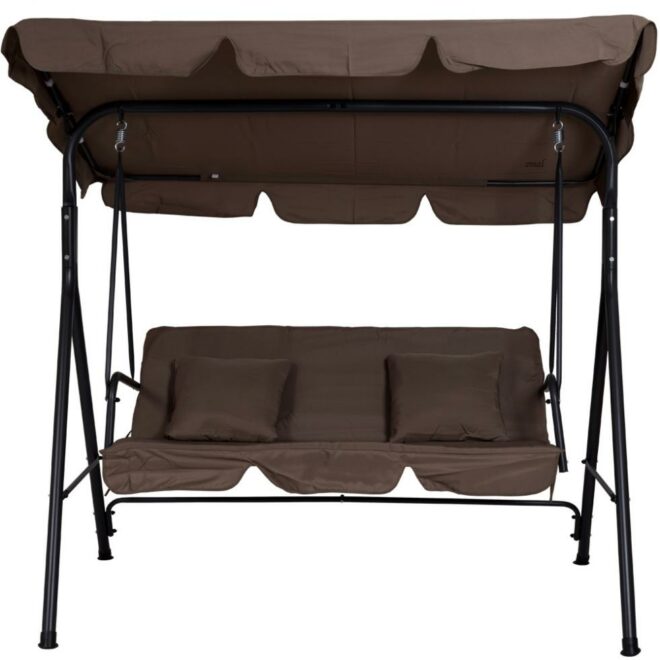 Alternative view of HUŚTAWKA OGRODOWA 3-osobowa ROXI METALOWA BEŻOWA - Huśtawka ROXI