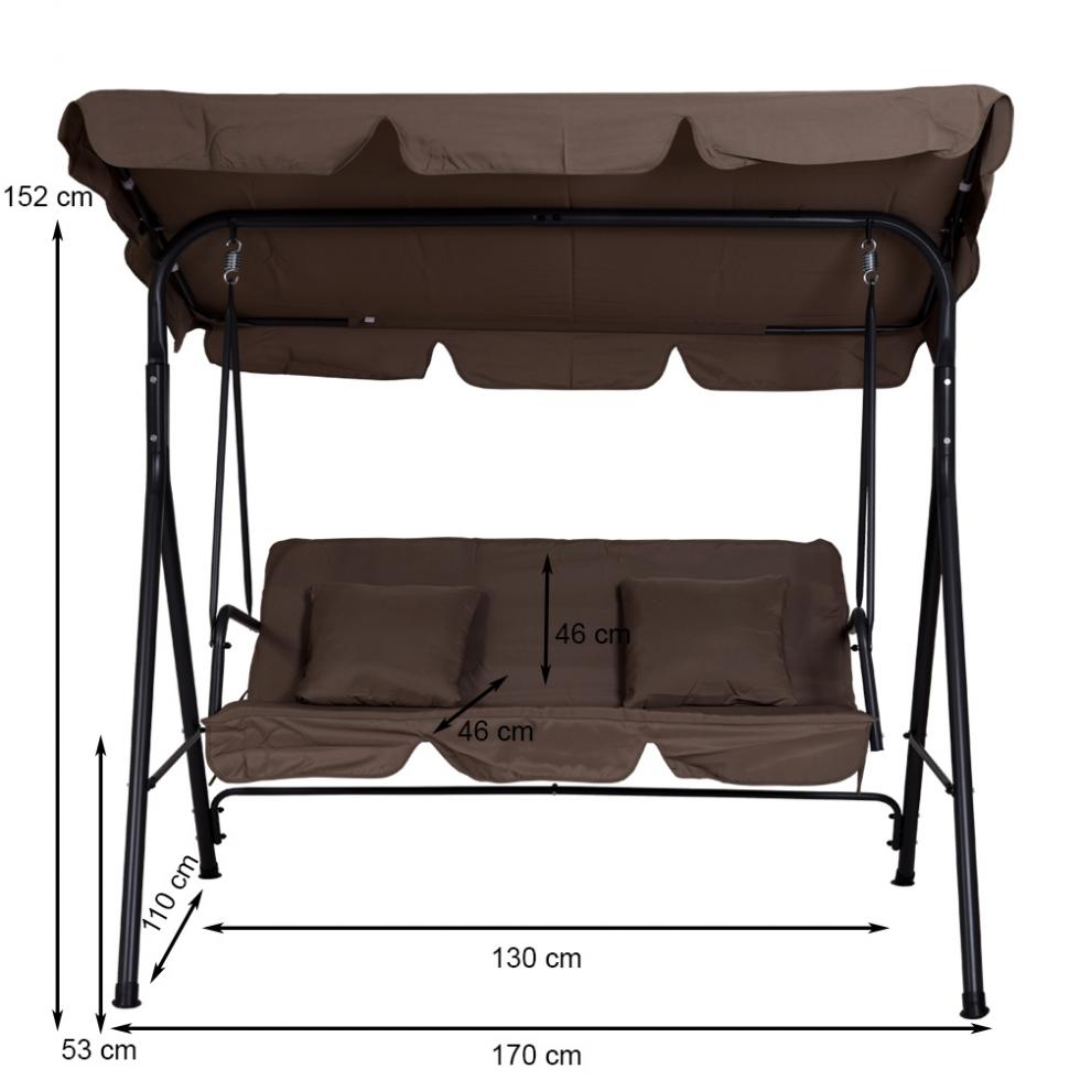 HUŚTAWKA OGRODOWA 3-osobowa ROXI METALOWA BEŻOWA - Huśtawka ROXI - obrazek 12