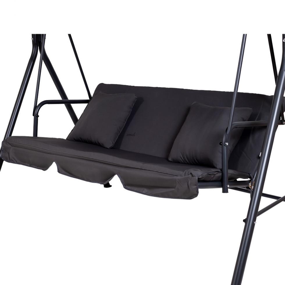 HUŚTAWKA OGRODOWA 3-osobowa ROXI METALOWA SZARA - Huśtawka ROXI - obrazek 4