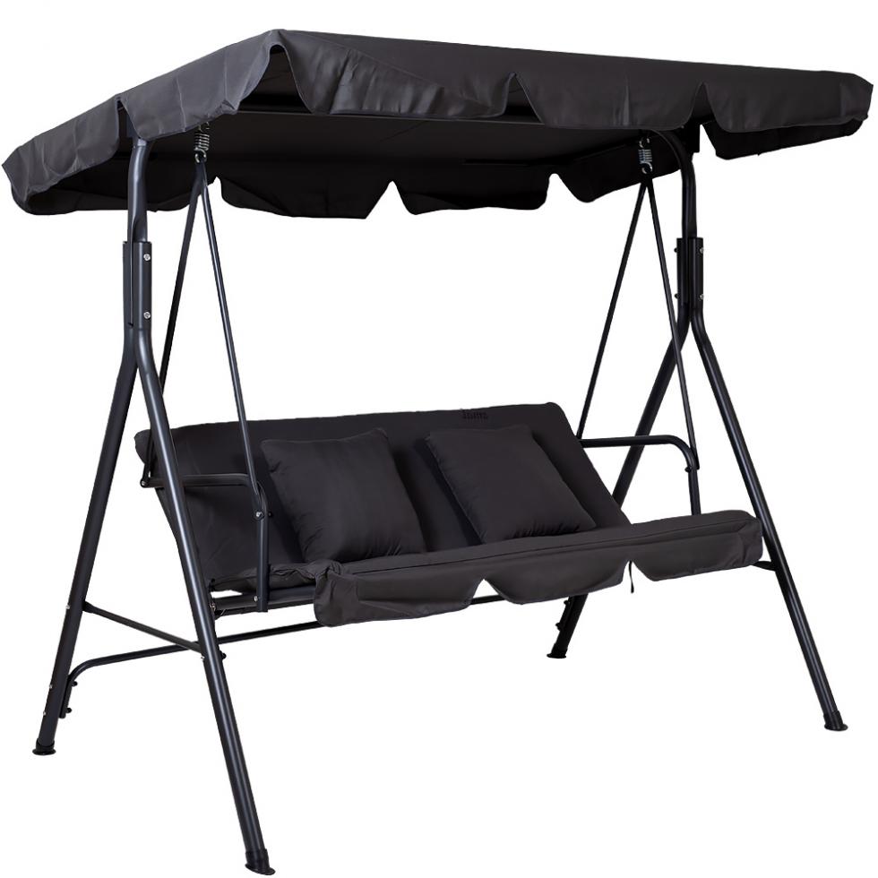 HUŚTAWKA OGRODOWA 3-osobowa ROXI METALOWA SZARA - Huśtawka ROXI - obrazek 7