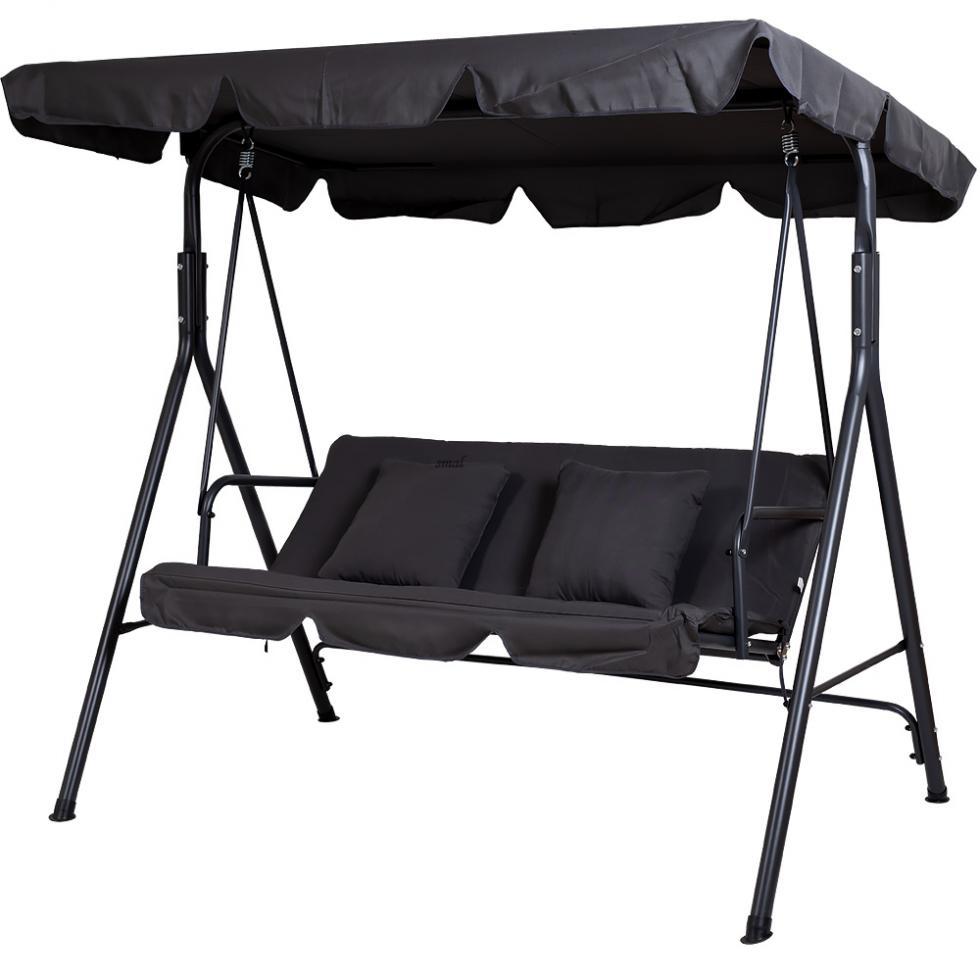 HUŚTAWKA OGRODOWA 3-osobowa ROXI METALOWA SZARA - Huśtawka ROXI - obrazek 8