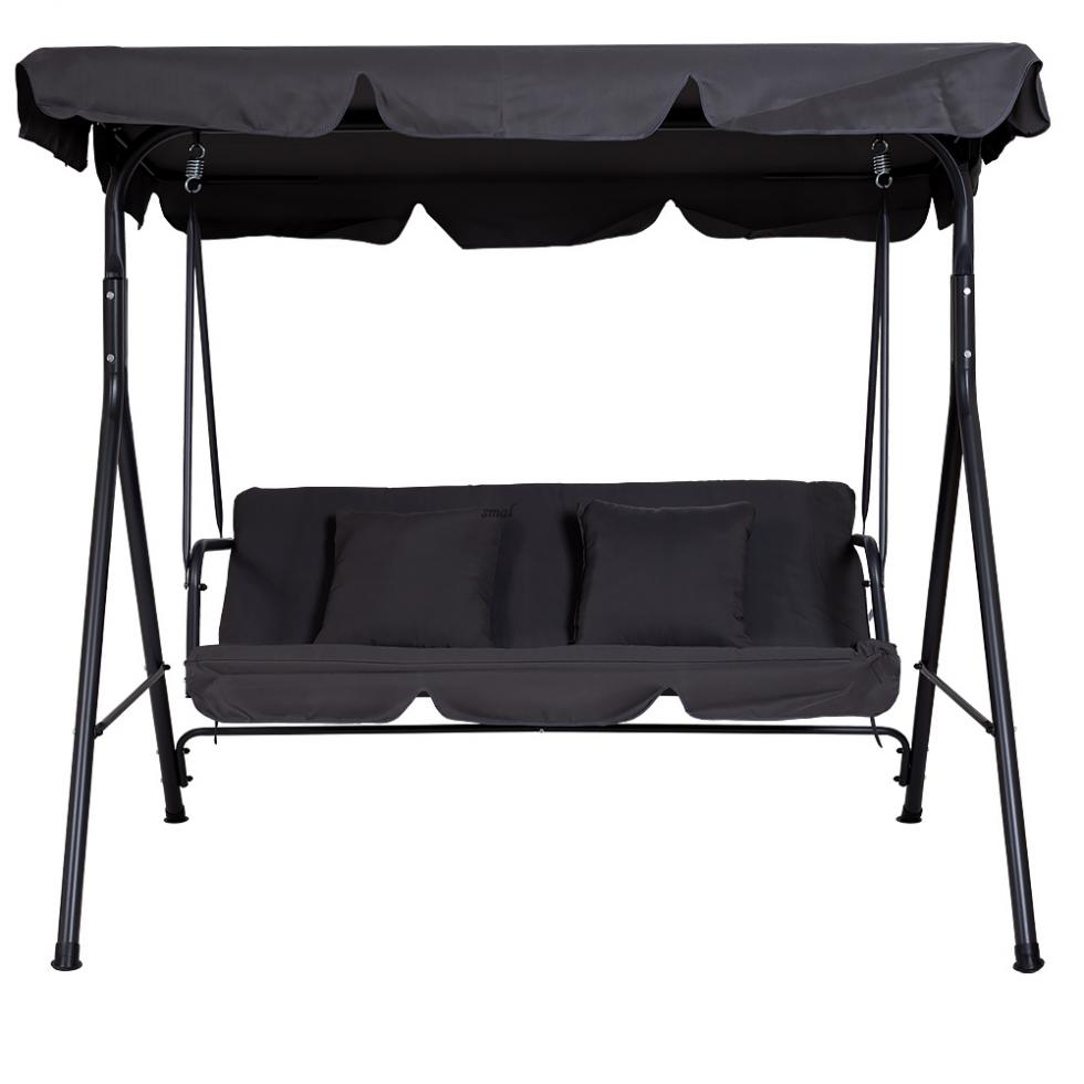 HUŚTAWKA OGRODOWA 3-osobowa ROXI METALOWA SZARA - Huśtawka ROXI - obrazek 9