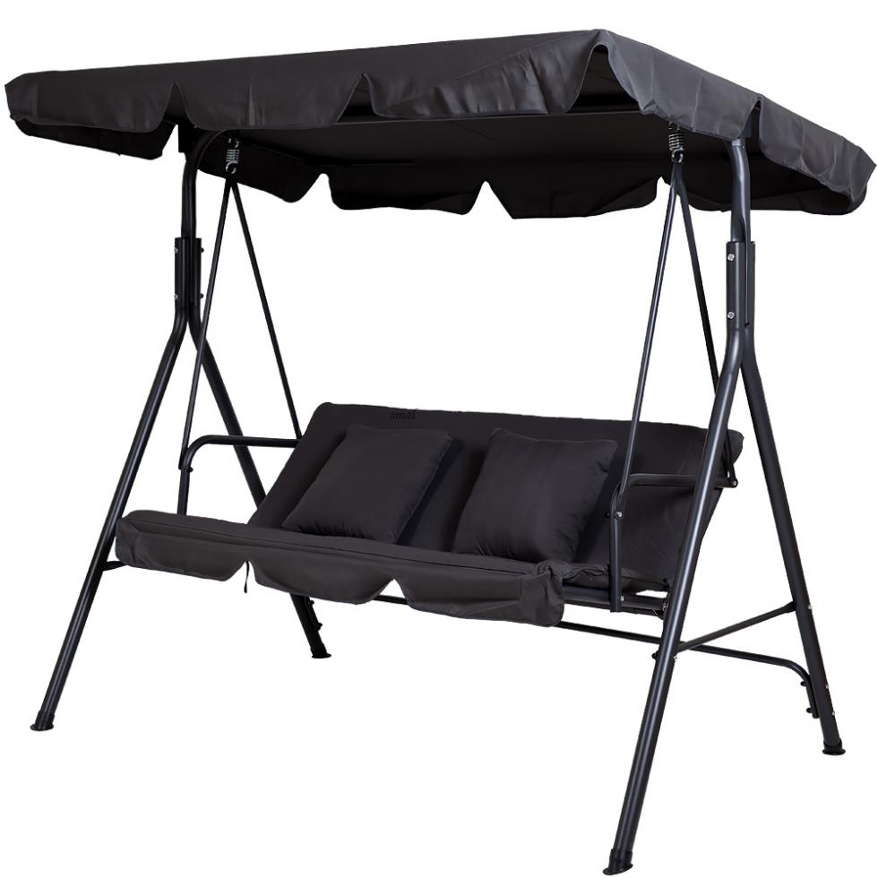 HUŚTAWKA OGRODOWA 3-osobowa ROXI METALOWA SZARA - Huśtawka ROXI - obrazek 10