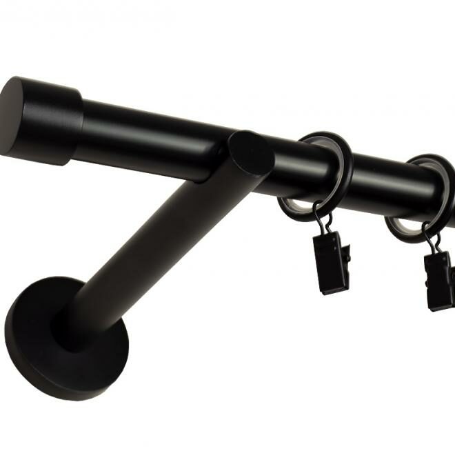 Alternative view of KARNISZ POJEDYNCZY fi 19 CZARNY MAT ZAŚLEPKA CICHE KÓŁKA - 360 cm