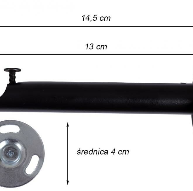 Alternative view of KARNISZ POJEDYNCZY fi 19 CZARNY MAT CYLINDER CICHE KÓŁKA - 140 cm