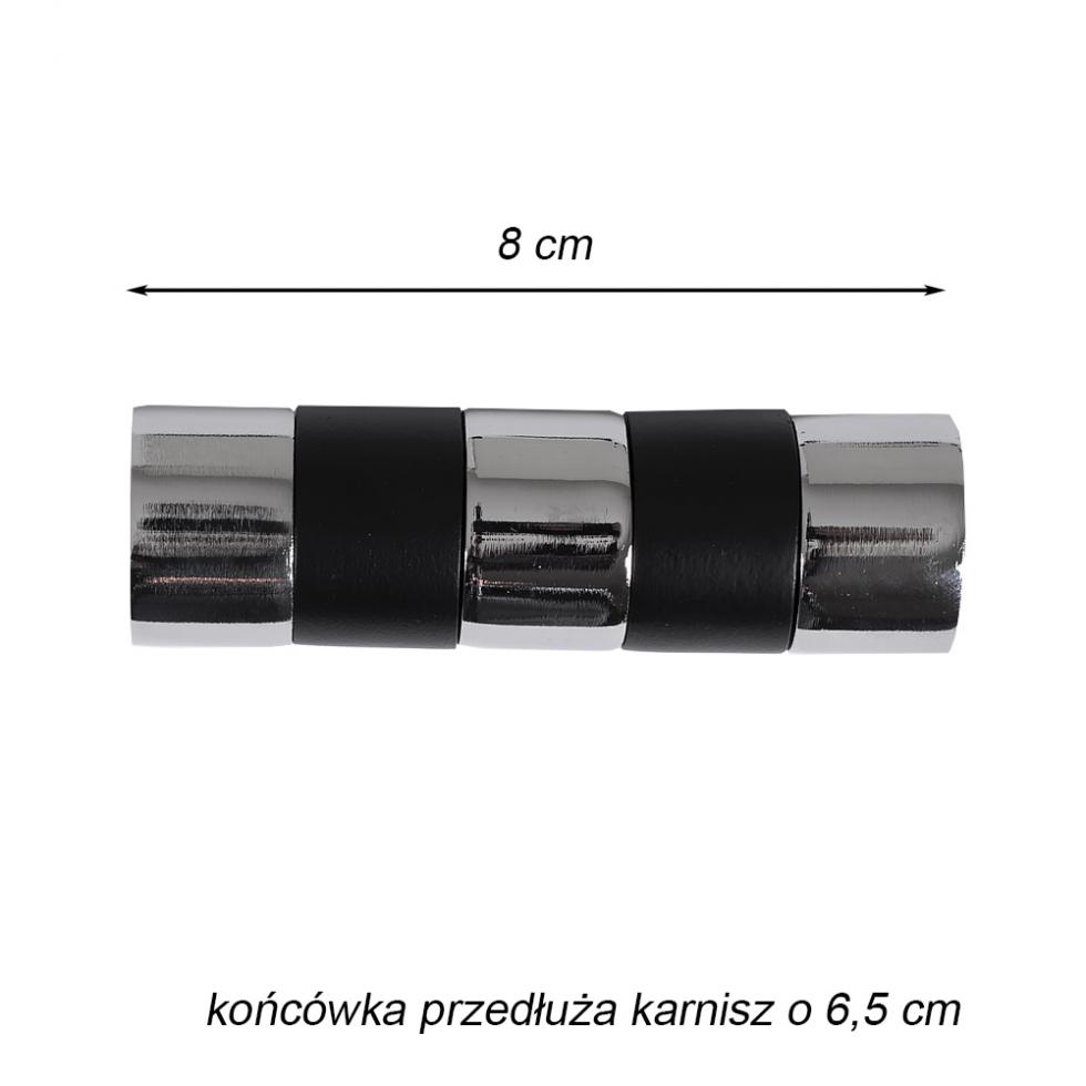 KARNISZ POJEDYNCZY fi 19 CZARNY MAT CYLINDER CICHE KÓŁKA - 280 cm - obrazek 8