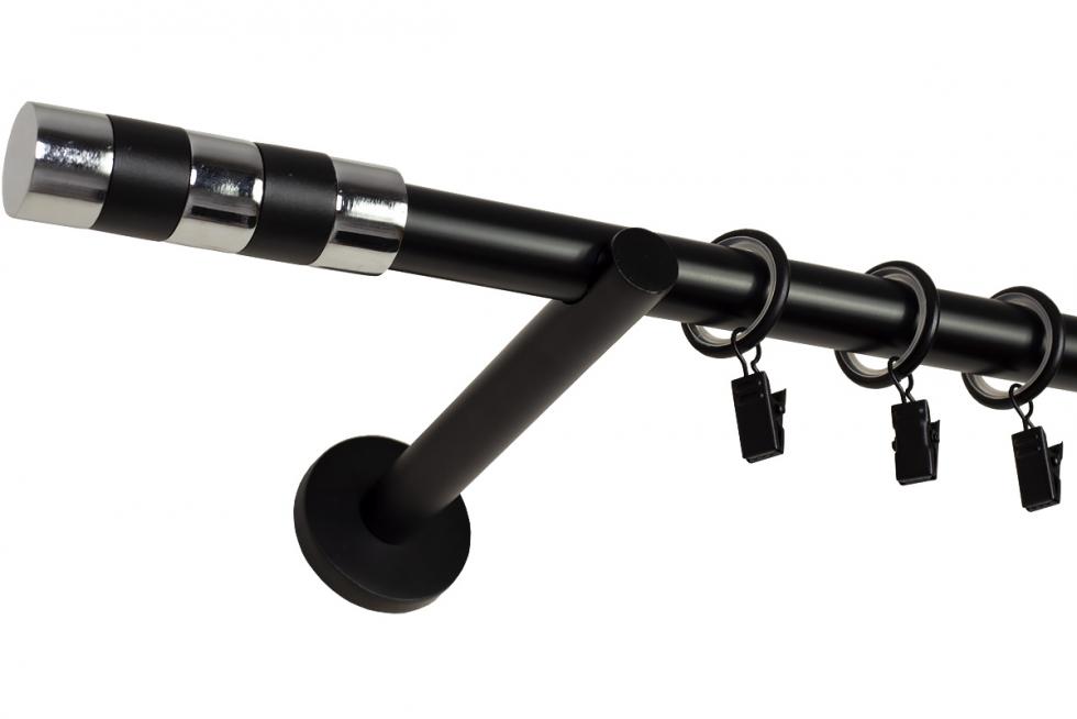 KARNISZ POJEDYNCZY fi 19 CZARNY MAT CYLINDER CICHE KÓŁKA - 280 cm - obrazek 9