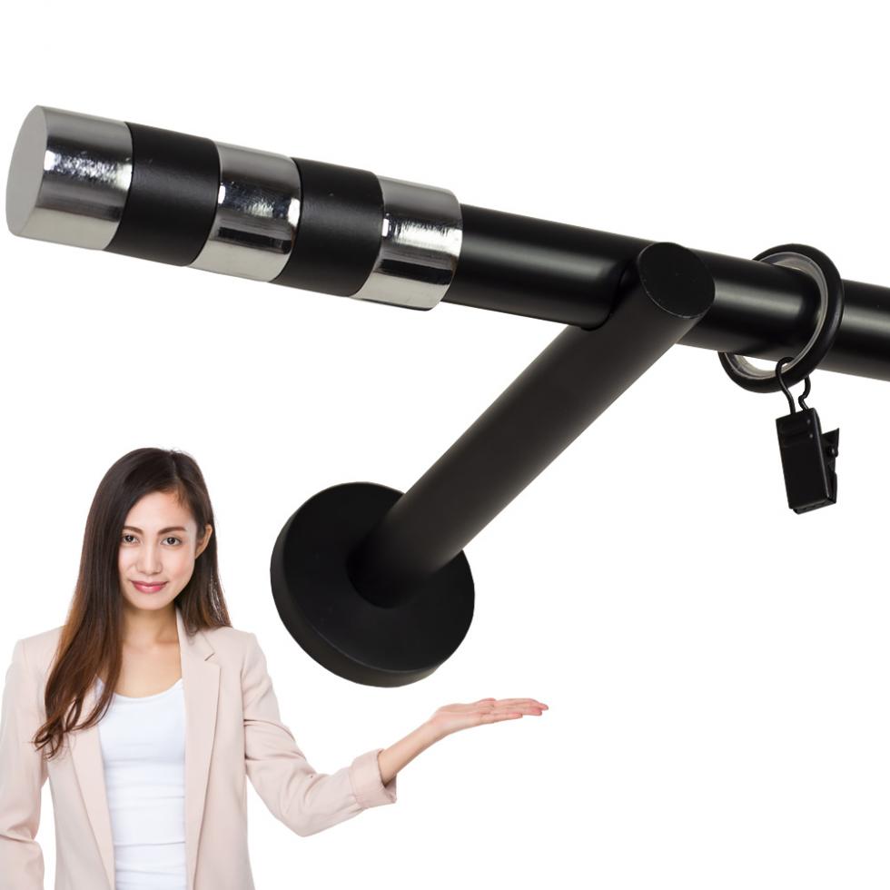 KARNISZ POJEDYNCZY fi 19 CZARNY MAT CYLINDER CICHE KÓŁKA - 280 cm - obrazek 10