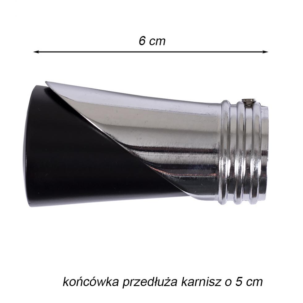 KARNISZ POJEDYNCZY fi 19 CZARNY MAT LOKI - 300 cm - obrazek 5