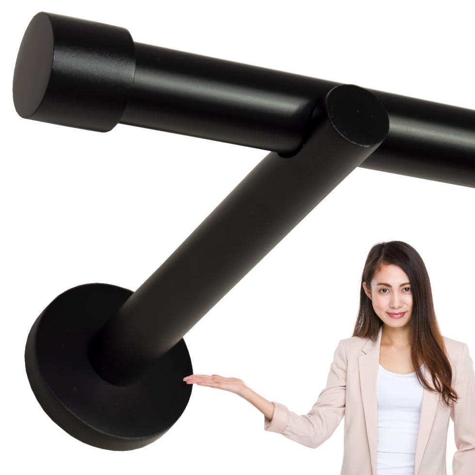 KARNISZ POJEDYNCZY fi 19 CZARNY MAT ZAŚLEPKA - 120 cm - obrazek 7