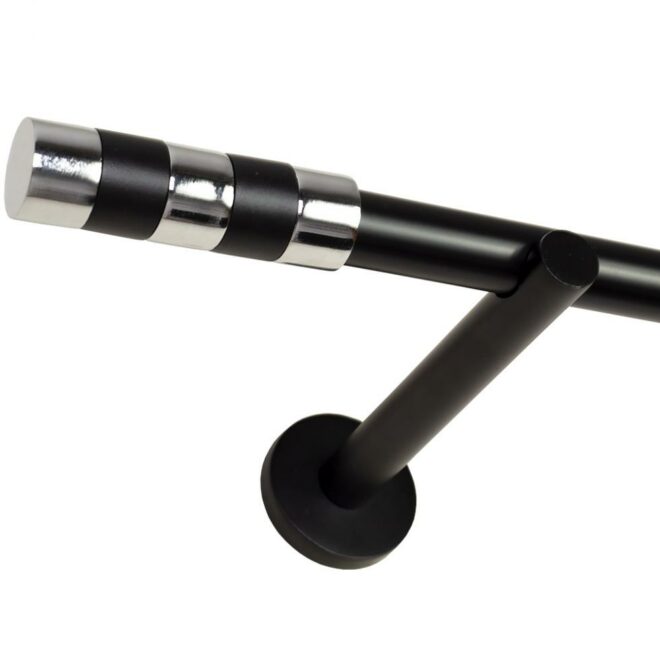 KARNISZ POJEDYNCZY fi 19 CZARNY MAT CYLINDER - 340 cm