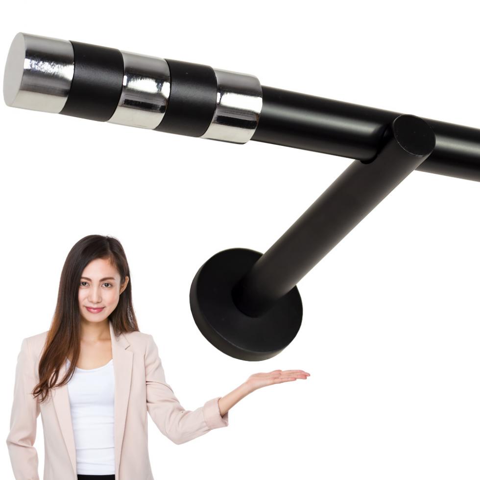 KARNISZ POJEDYNCZY fi 19 CZARNY MAT CYLINDER - 140 cm - obrazek 6