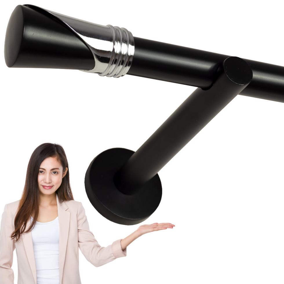 KARNISZ POJEDYNCZY fi 19 CZARNY MAT LOKI - 300 cm - obrazek 6