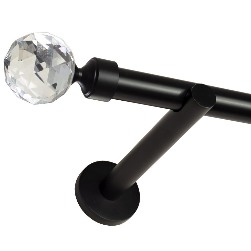 KARNISZ POJEDYNCZY fi 19 CZARNY MAT PARYS - 360 cm