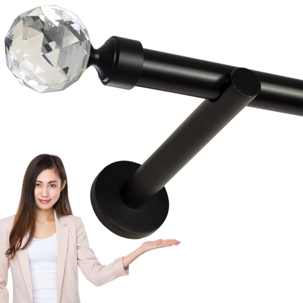 KARNISZ POJEDYNCZY fi 19 CZARNY MAT PARYS - 360 cm - obrazek 6