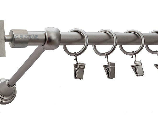 Karnisz RUBIK Satyna Nikiel, Pojedynczy 16 rura gładka - 180 cm