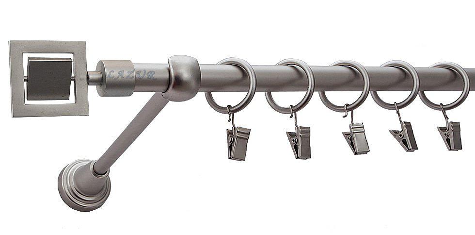 Karnisz RUBIK Satyna Nikiel, Pojedynczy 16 rura gładka - 480 cm