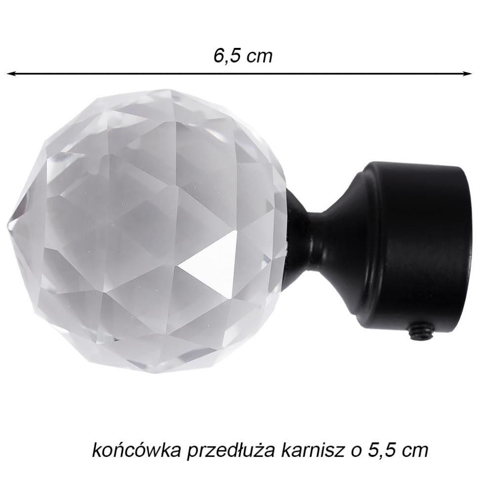 KARNISZ PODWÓJNY fi 19+19 CZARNY MAT PARYS CICHE KÓŁKA - 220 cm - obrazek 10