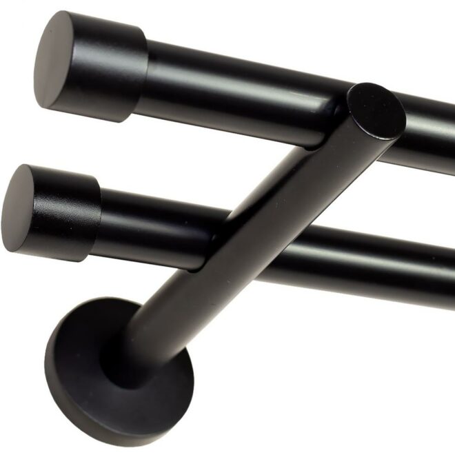 Alternative view of KARNISZ PODWÓJNY fi 19+19 CZARNY MAT ZAŚLEPKA - 480 cm