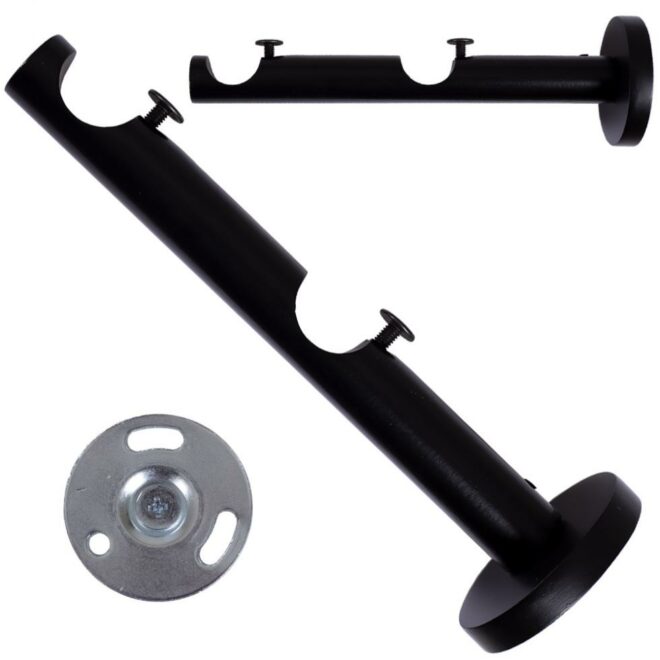 Alternative view of KARNISZ PODWÓJNY fi 19+19 CZARNY MAT PARYS - 120 cm