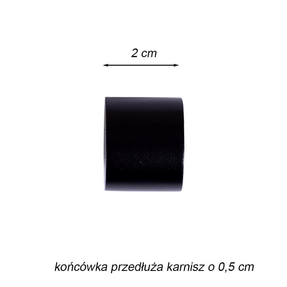 KARNISZ PODWÓJNY fi 19+19 CZARNY MAT CYLINDER - 160 cm - obrazek 6