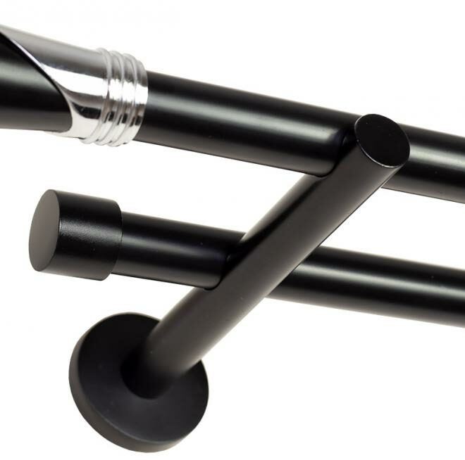 KARNISZ PODWÓJNY fi 19+19 CZARNY MAT LOKI - 480 cm