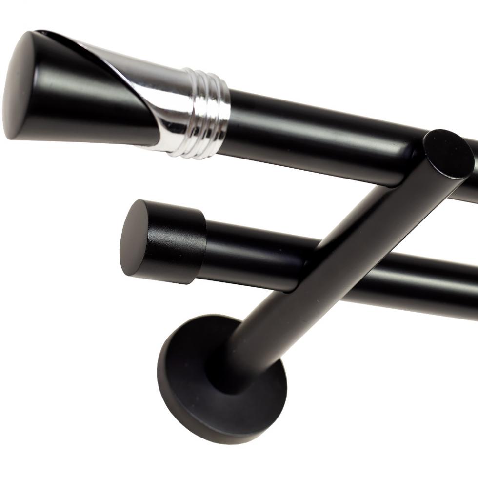 KARNISZ PODWÓJNY fi 19+19 CZARNY MAT LOKI - 480 cm - obrazek 7