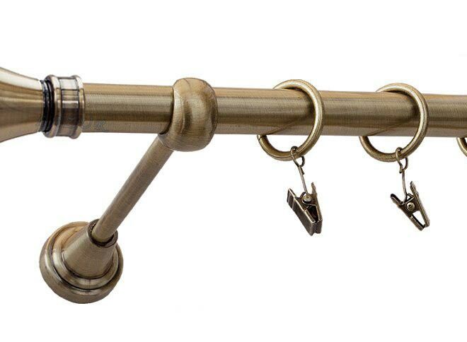 Karnisz LUXOR Antyk Mosiądz, Pojedynczy 19 rura gładka - 480 cm