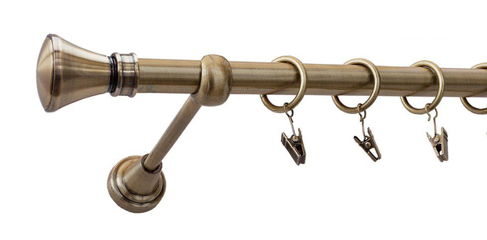 Karnisz LUXOR Antyk Mosiądz, Pojedynczy 19 rura gładka - 340 cm