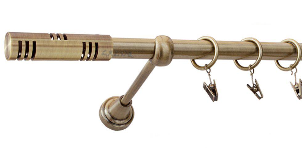 Karnisz ELIS Antyk Mosiądz, Pojedynczy 19 rura gładka - 260 cm