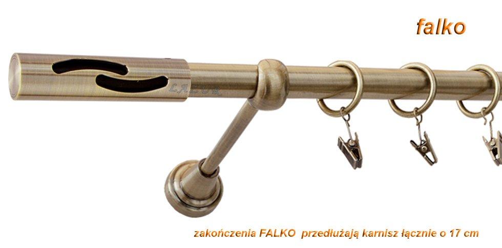 Karnisz FALKO Antyk Mosiądz, Pojedynczy 19 rura gładka - 260 cm - obrazek 3