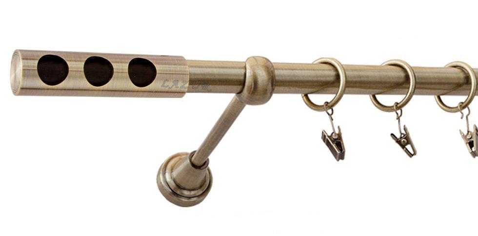 Karnisz DAWI Antyk Mosiądz, Pojedynczy 19 rura gładka - 160 cm