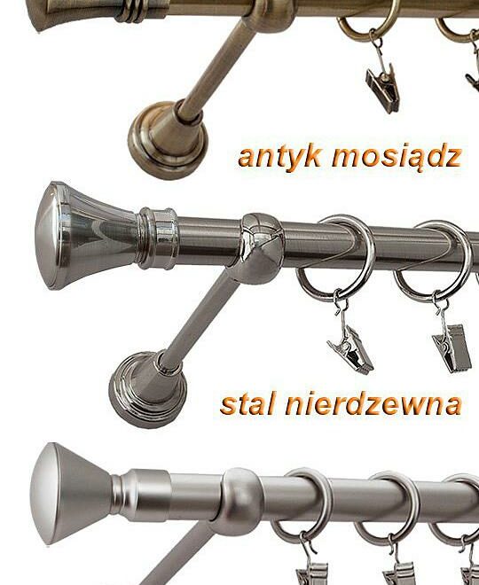 Alternative view of Karnisz SALSA Antyk Mosiądz, Pojedynczy 19 rura gładka - 340 cm