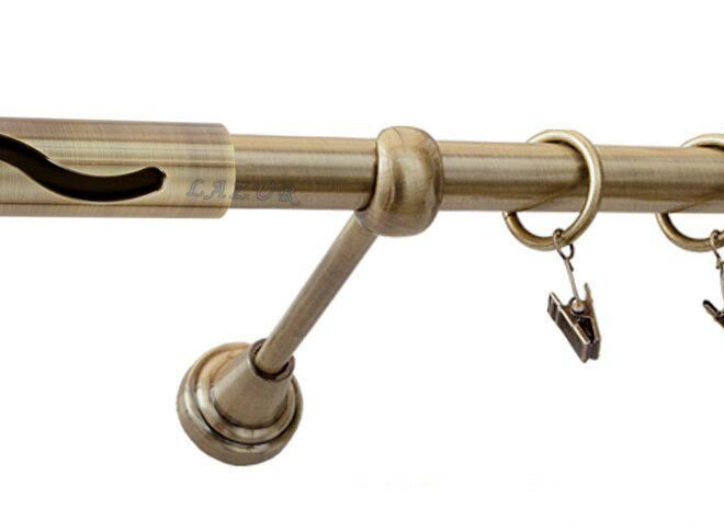 Karnisz SALSA Antyk Mosiądz, Pojedynczy 19 rura gładka - 340 cm