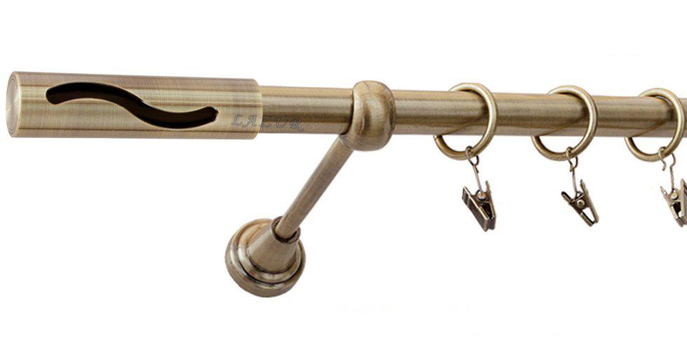 Karnisz SALSA Antyk Mosiądz, Pojedynczy 19 rura gładka - 140 cm