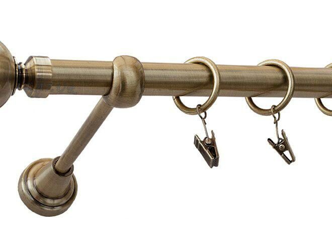 Karnisz GLOB Antyk Mosiądz, Pojedynczy 19 rura gładka - 260 cm