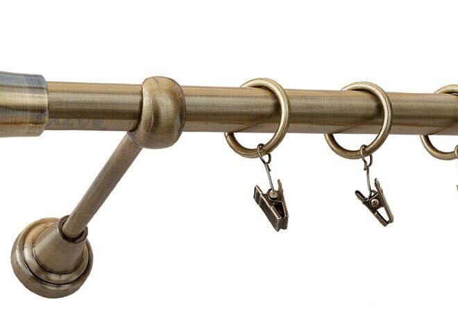 Karnisz MONACO Antyk Mosiądz, Pojedynczy 19 rura gładka - 480 cm