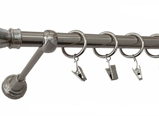 Karnisz LUXOR Stal Nierdzewna, Pojedynczy 19 rura gładka - 180 cm