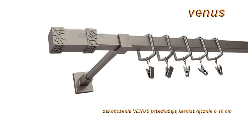 Karnisz VENUS Satyna Nikiel, Pojedynczy 20 KWADRO - 200 cm - obrazek 3