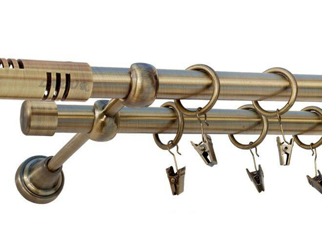 Karnisz ELIS Antyk Mosiądz Podw. 19 + 19 rura gładka - 480 cm