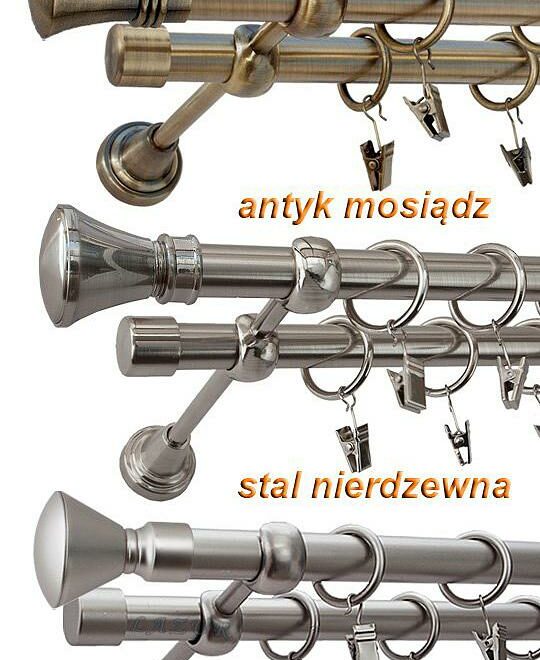 Alternative view of Karnisz GLOB Antyk Mosiądz Podw. 19 + 19 z rura gładka - 180 cm