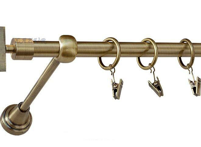 Karnisz RUBIK Antyk Mosiądz, Pojedynczy 16 rura gładka - 340 cm