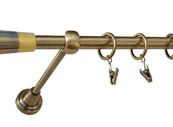 Karnisz DORIS Antyk Mosiądz, Pojedynczy 16 rura gładka - 260 cm